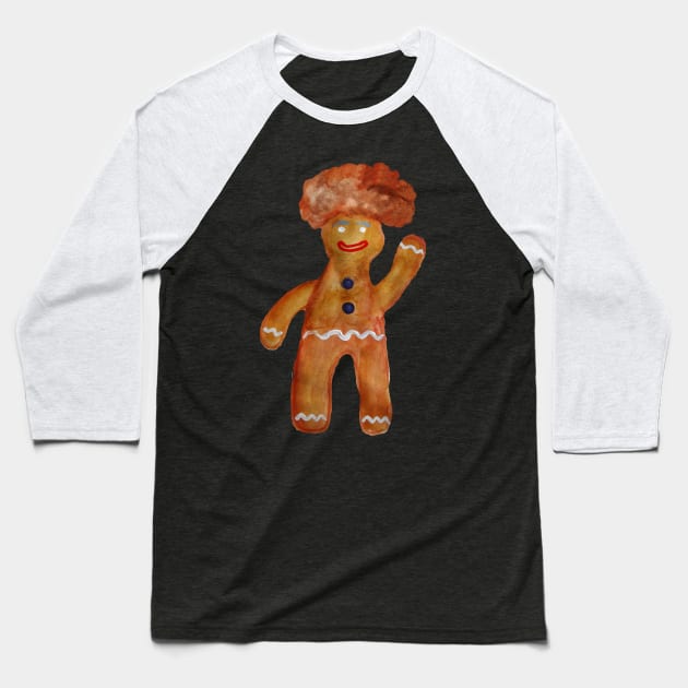 Gingerbread Man Baseball T-Shirt by Manitarka